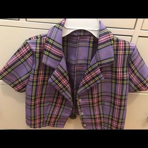 Cropped plaid shirt